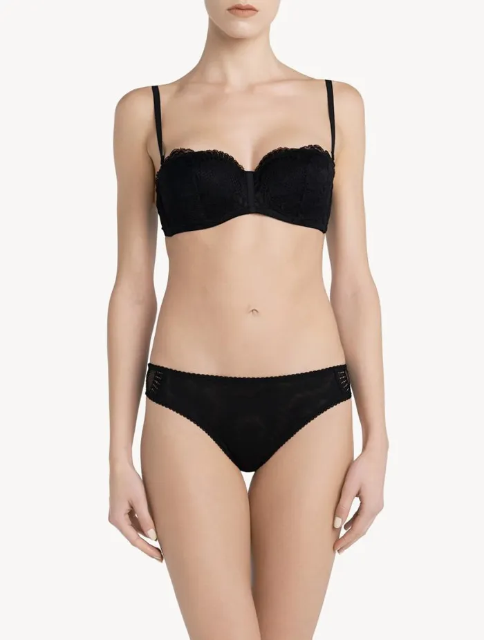 Black Lace Bandeau Bra Lingerie La Perla Bandeau