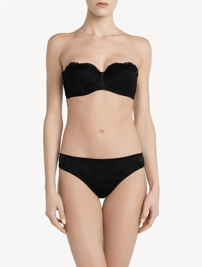 Black Lace Bandeau Bra Lingerie La Perla Bandeau