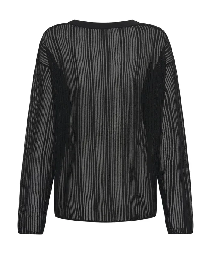 BLACK LADDER STRIPE SHEER KNIT SWEATER Women One Teaspoon Tops BLACK LADDER STRIPE SHEER KNIT SWEATER Women One Teaspoon Tops