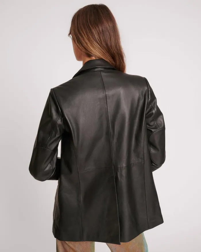 BLACK LEATHER BLAZER Women One Teaspoon Leather BLACK LEATHER BLAZER Women One Teaspoon Leather