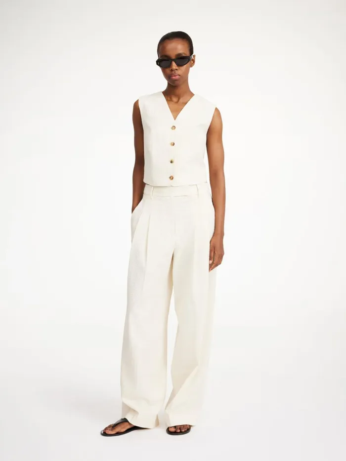 Blaire Waistcoat Soft White Women By Malene Birger Blazers