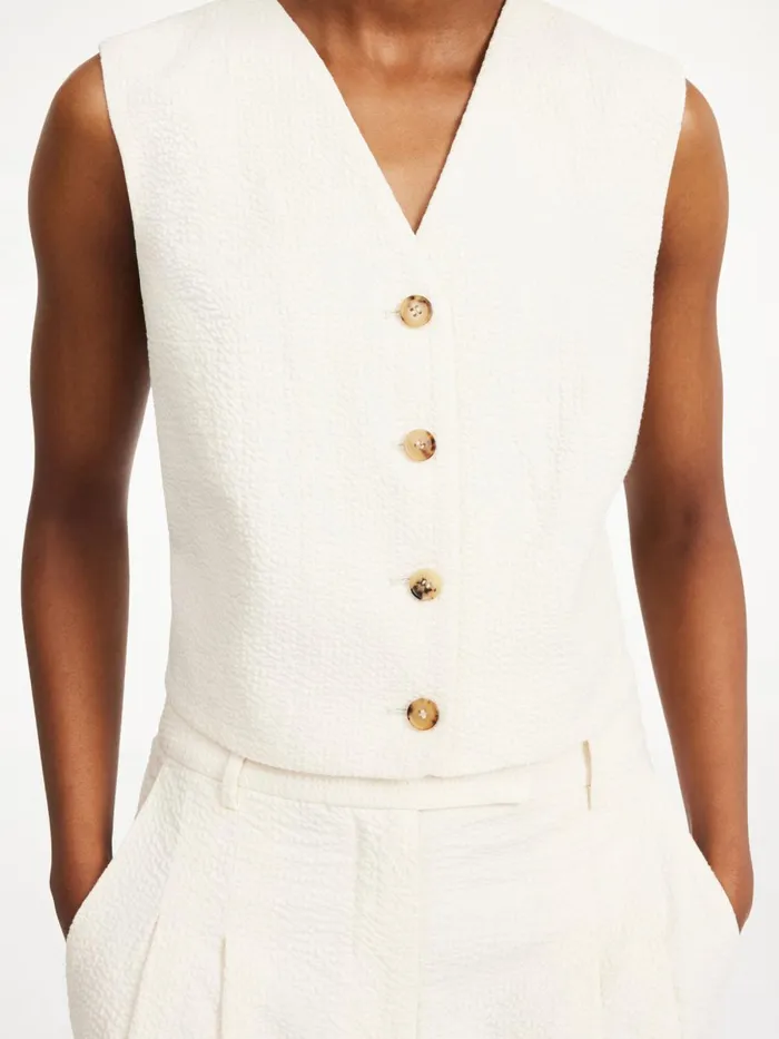 Blaire Waistcoat Soft White Women By Malene Birger Blazers