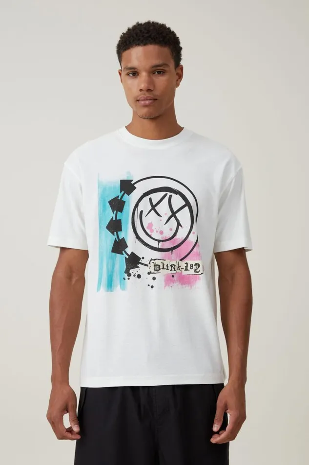 Blink 182 Loose Fit TShirt Lcn Mt Vintage Whitei Miss You Men Cotton On Tees and Tanks Blink 182 Loose Fit TShirt Lcn Mt Vintage Whitei Miss You Men Cotton On Tees and Tanks