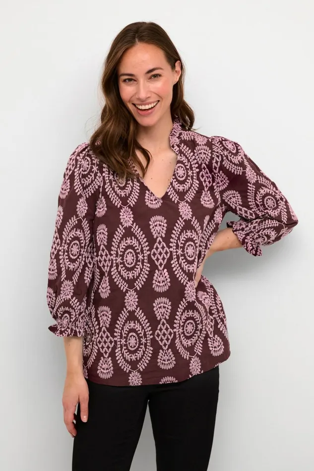 Blouses Women CULTURE CUtia Blouse With Embroidery Winetasting