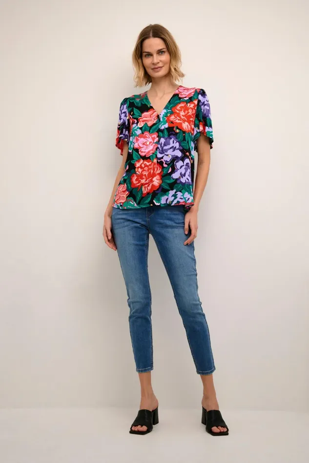 Blouses Women CULTURE CUvirna Blouse With Short Sleeves Violet Tulip