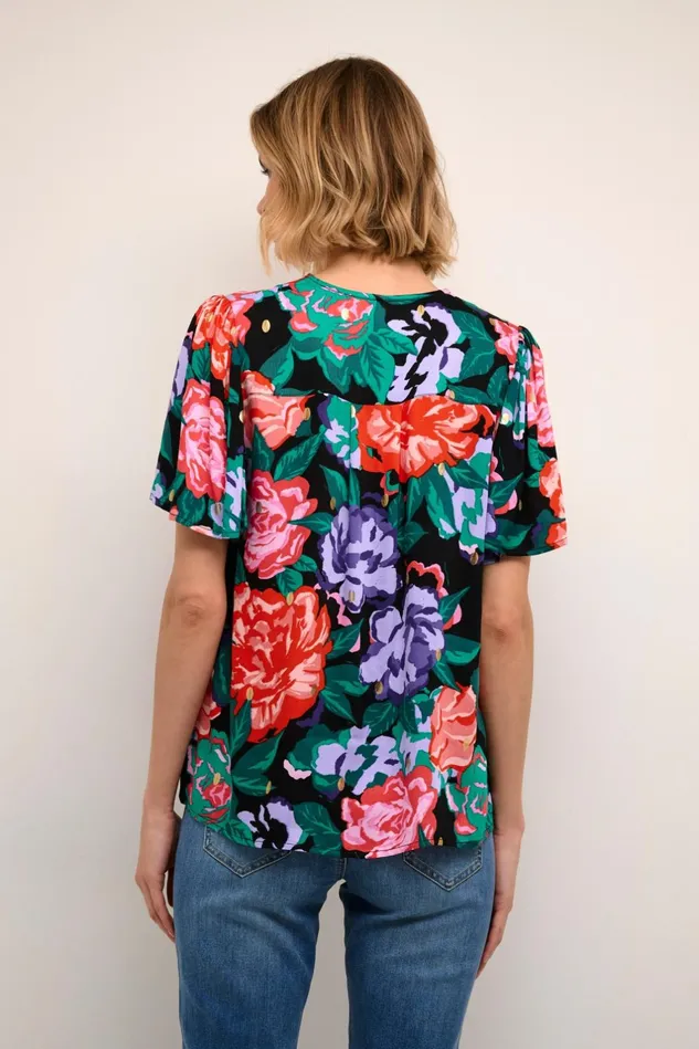 Blouses Women CULTURE CUvirna Blouse With Short Sleeves Violet Tulip