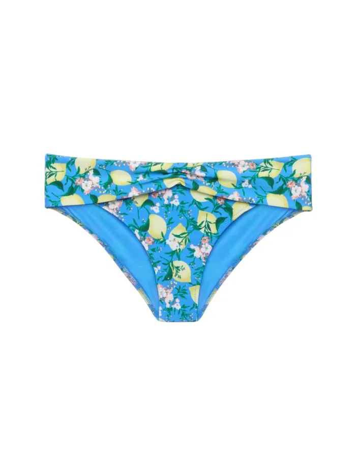 Blue Printed Bikini Brief With Draped Waist Swim La Perla Bikinis