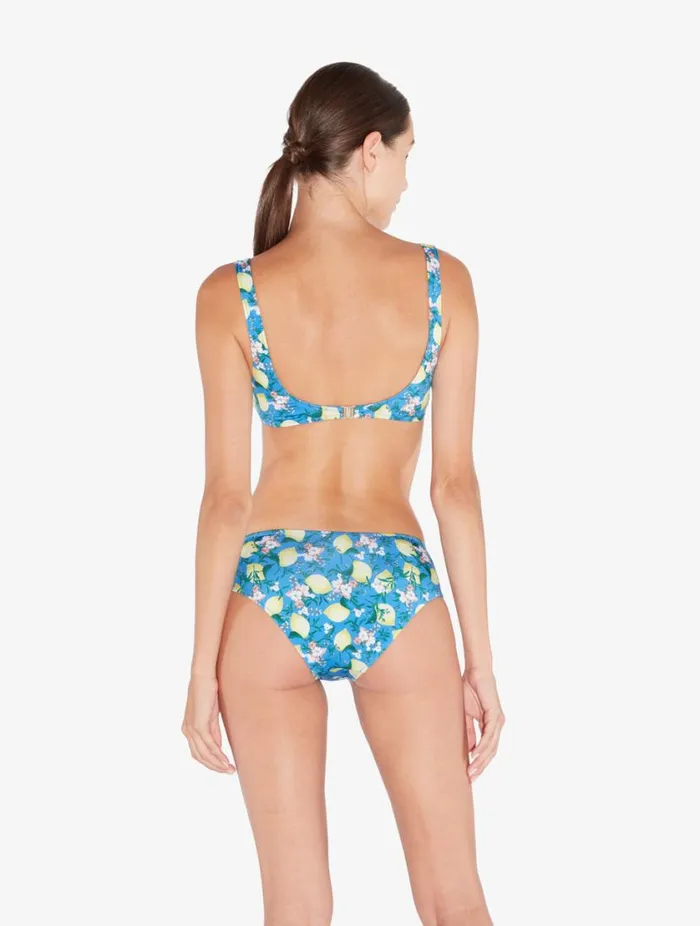 Blue Printed Bikini Brief With Draped Waist Swim La Perla Bikinis