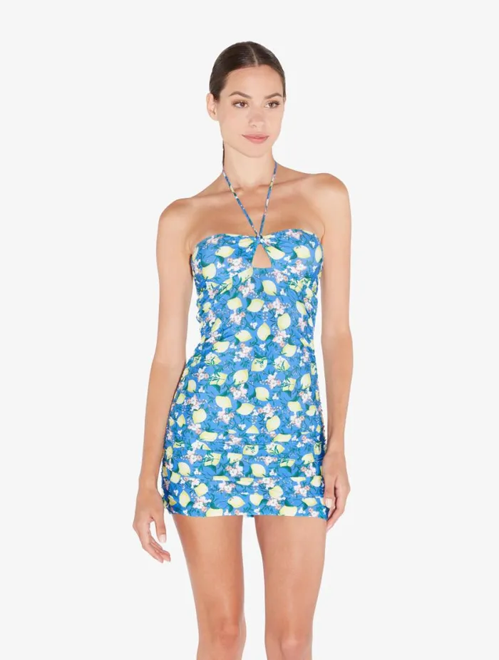 Blue Printed Short Dress Swim La Perla Beach Coverups