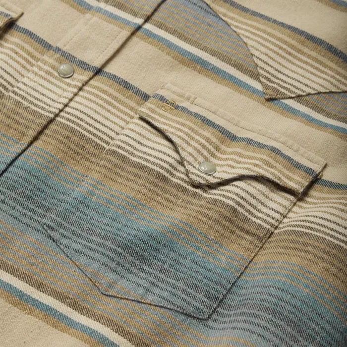 Blue Stripe Flannel Western Shirt Blue Men Stetson Flannel Shirts