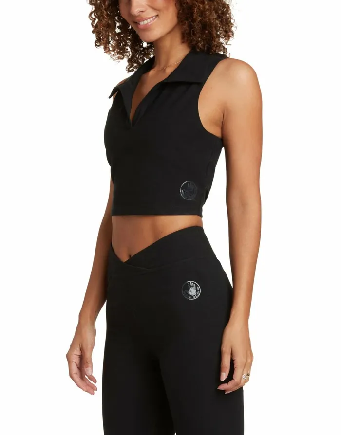 Body Glove New Arrivals Women Full Of Secrets Polo Crop Top 8211 Black