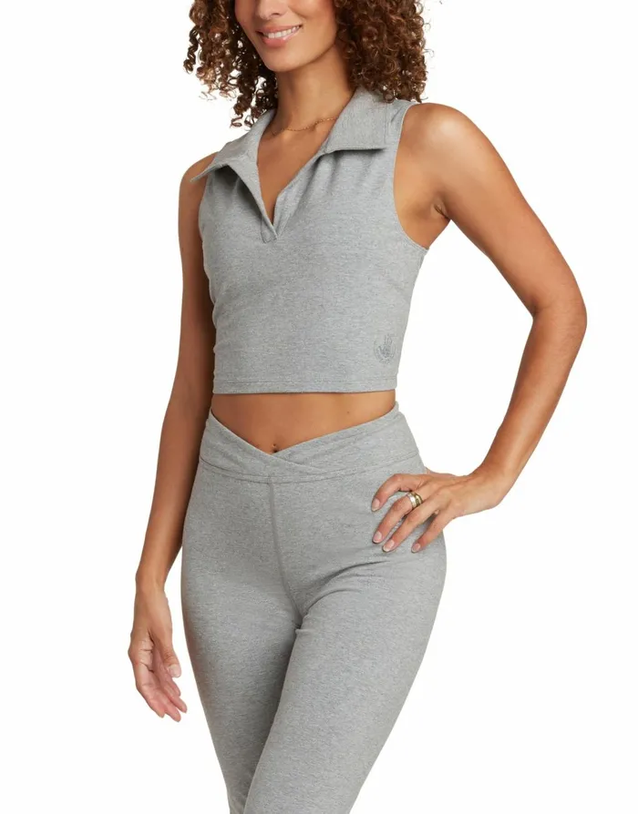 Body Glove New Arrivals Women Full Of Secrets Polo Crop Top 8211 Heather Grey Body Glove New Arrivals Women Full Of Secrets Polo Crop Top 8211 Heather Grey