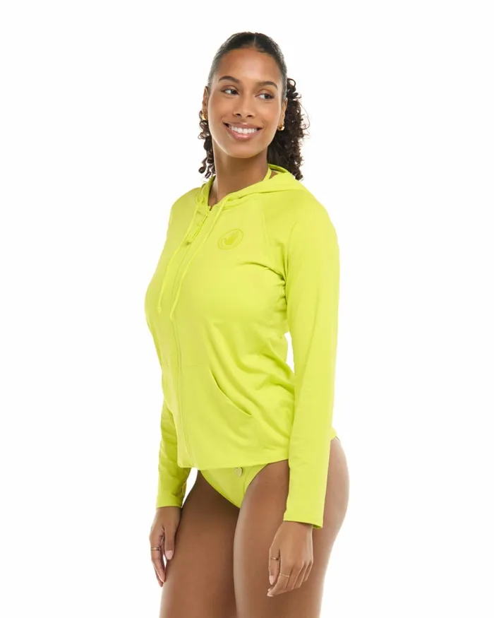 Body Glove Rash Guards Sun Protection Women Smoothies Barbara Hoodie Rashguard 8211 Key Lime