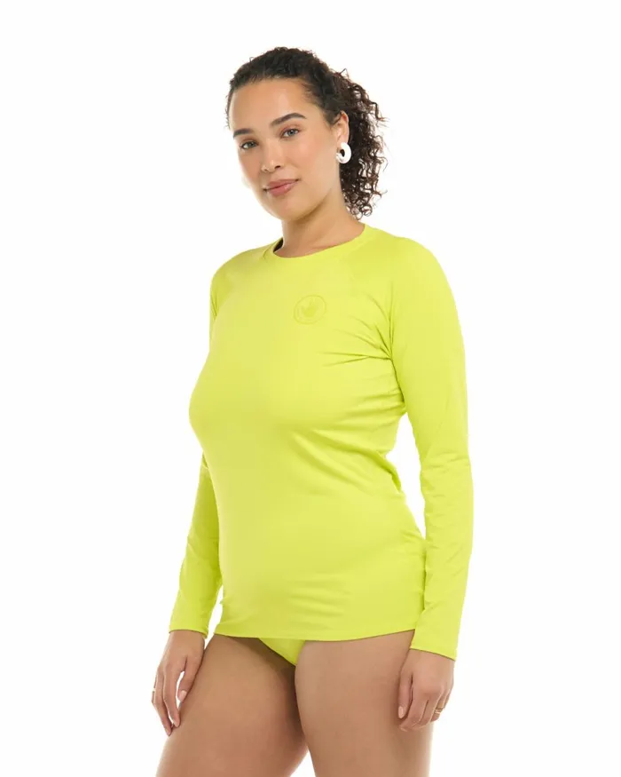 Body Glove Rash Guards Sun Protection Women Smoothies Sleek Long Sleeve Rashguard 8211 Key Lime