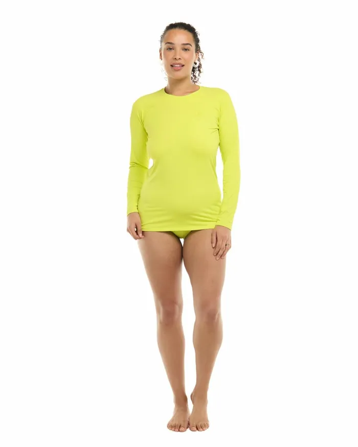 Body Glove Rash Guards Sun Protection Women Smoothies Sleek Long Sleeve Rashguard 8211 Key Lime