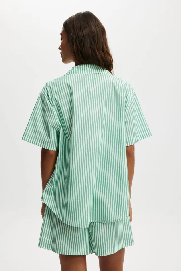 Body Poplin Sleep Set Green Dream Stripe Women Cotton On Pajamas