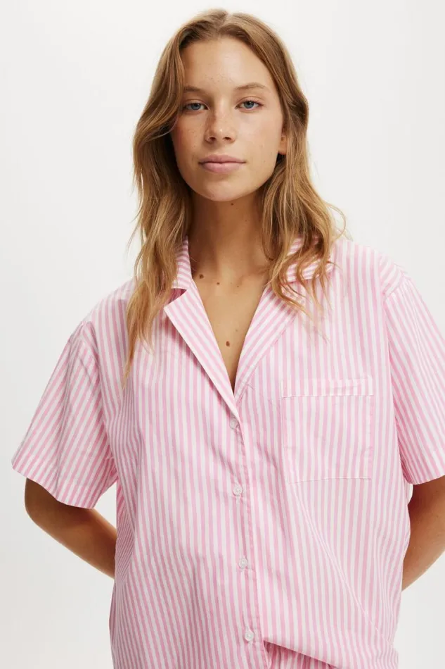 Body Poplin Sleep Set Lovers Blush Stripe Women Cotton On Pajamas