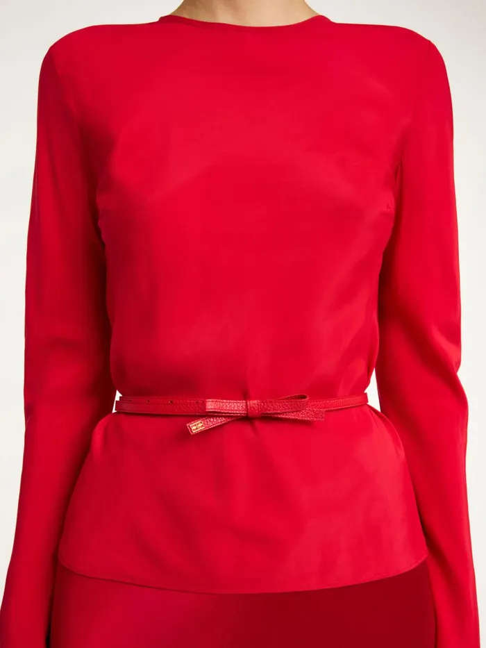 Booma Leather Belt Dark Chilli Women By Malene Birger Belts