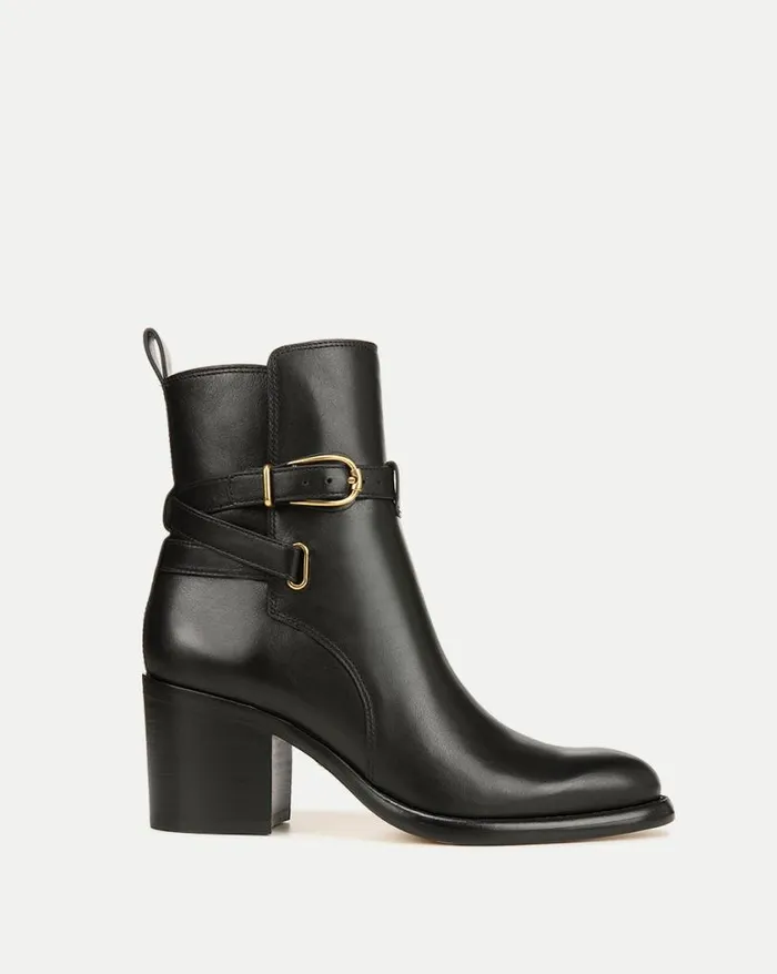 Boots and Booties Shop Veronica Beard Sohelia Leather Ankle Bootie Black