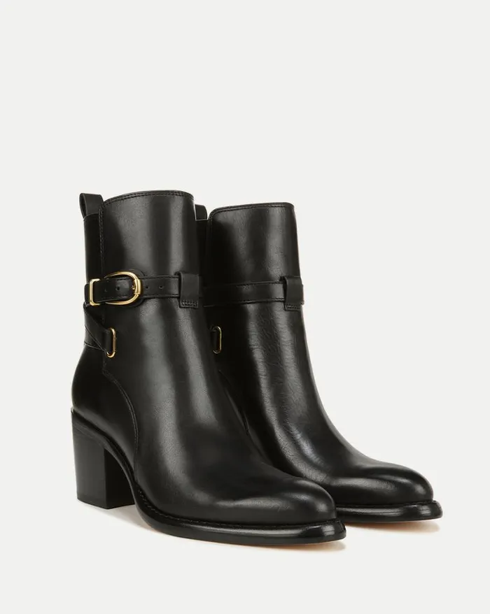 Boots and Booties Shop Veronica Beard Sohelia Leather Ankle Bootie Black