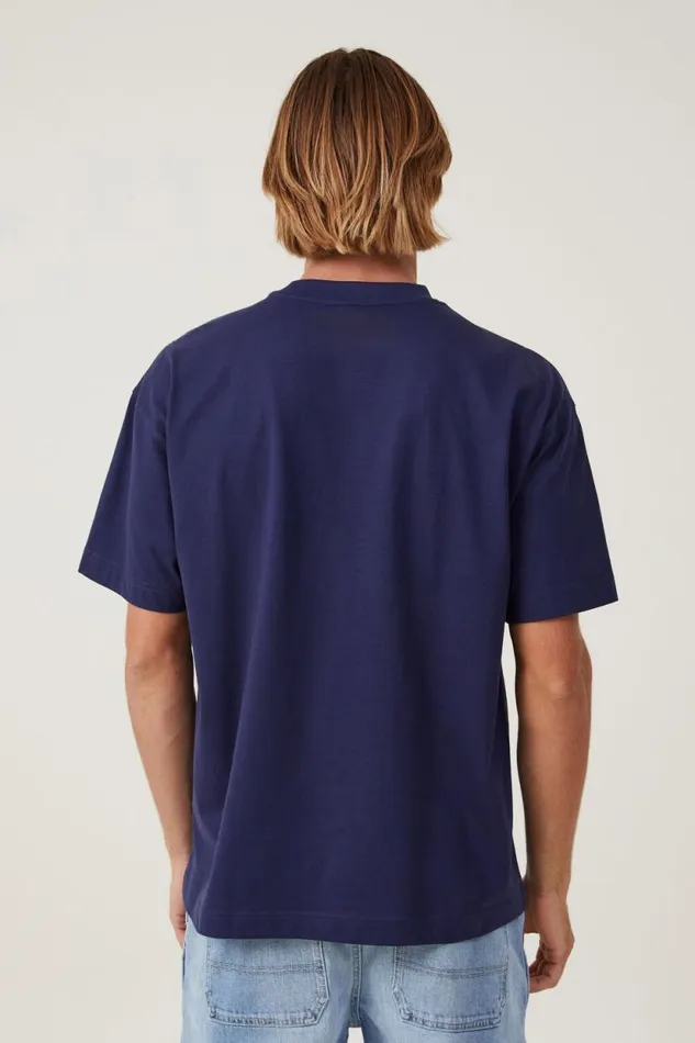 Box Fit College TShirt Indigo Ny Wax Crest Men Cotton On Tees and Tanks Box Fit College TShirt Indigo Ny Wax Crest Men Cotton On Tees and Tanks