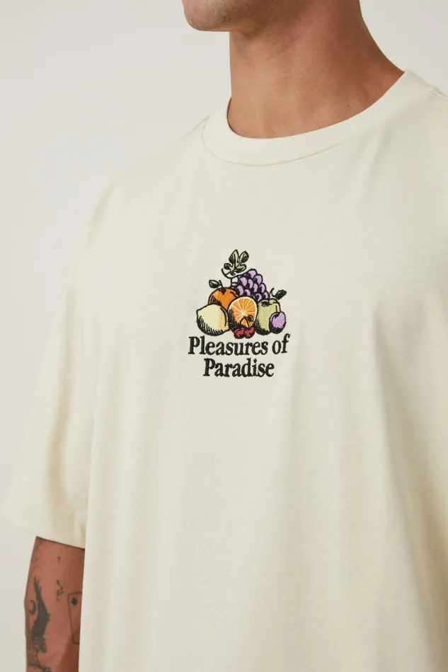 Box Fit Graphic TShirt Ecru Paradise Pleasures Men Cotton On Tees and Tanks Box Fit Graphic TShirt Ecru Paradise Pleasures Men Cotton On Tees and Tanks