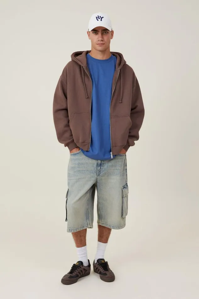 Box Fit Plain TShirt Washed Cobalt Men Cotton On Tees and Tanks