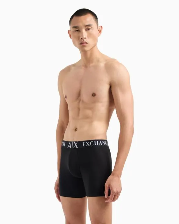 Boxer Shorts In Stretch Fabric With Maxi Logo Black Men Armani Intimates And Loungewear Boxer Shorts In Stretch Fabric With Maxi Logo Black Men Armani Intimates And Loungewear