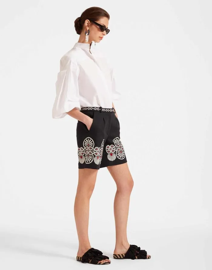 Boyfriend Shorts Medallion Place Black Women La Double J Shorts and Pants Boyfriend Shorts Medallion Place Black Women La Double J Shorts and Pants