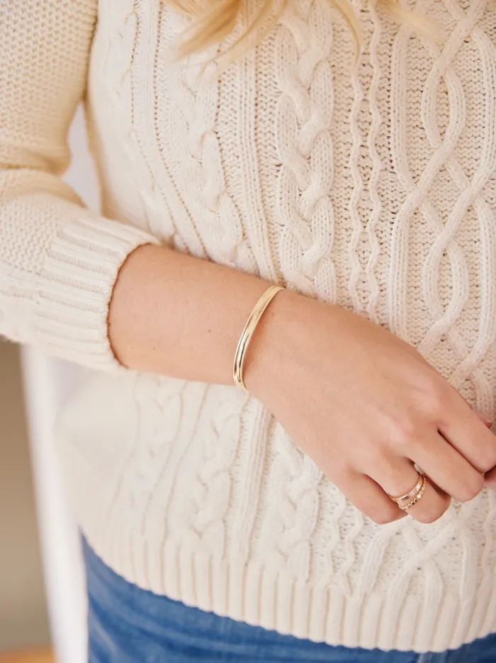 Bracelets Women Able Column Cuff Bracelet 14k Goldfilled