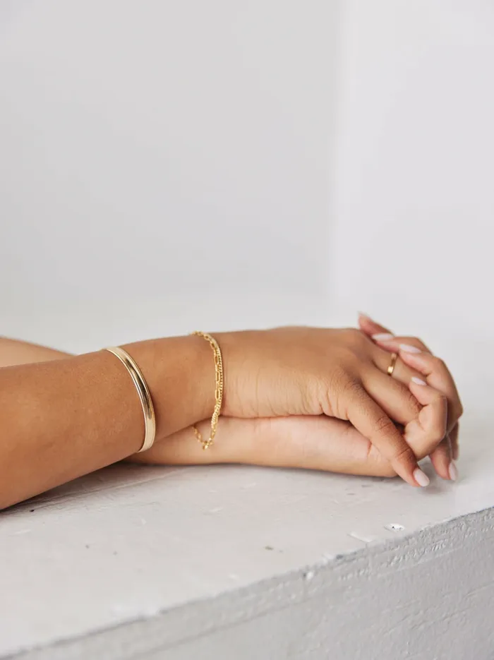 Bracelets Women Able Column Cuff Bracelet 14k Goldfilled