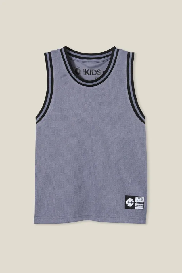 Braxton Basketball Tank Steel Boys Cotton On Tops and TShirts