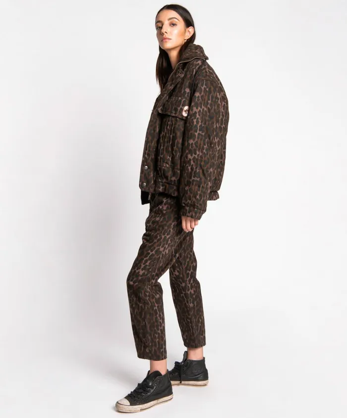 BRONZE LEOPARD PUFFA JACKET Women One Teaspoon Jackets BRONZE LEOPARD PUFFA JACKET Women One Teaspoon Jackets