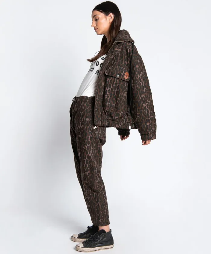 BRONZE LEOPARD PUFFA JACKET Women One Teaspoon Jackets BRONZE LEOPARD PUFFA JACKET Women One Teaspoon Jackets