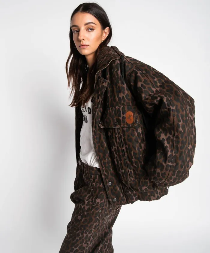 BRONZE LEOPARD PUFFA JACKET Women One Teaspoon Jackets BRONZE LEOPARD PUFFA JACKET Women One Teaspoon Jackets