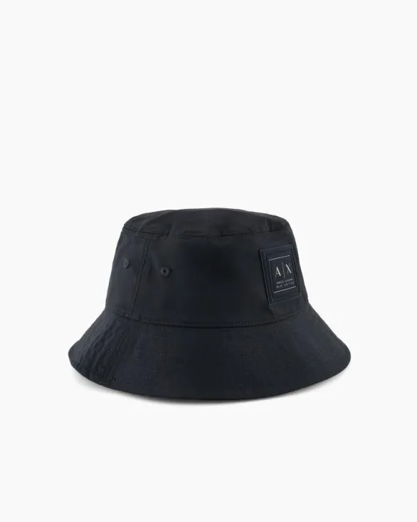 Bucket Hat With Logo Navyblue Men Armani Hats And Gloves