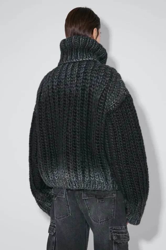 Bulky Wax Sweater Black Women MISBHV Knitwear