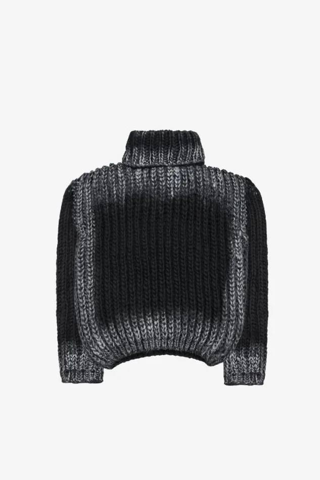 Bulky Wax Sweater Black Women MISBHV Knitwear