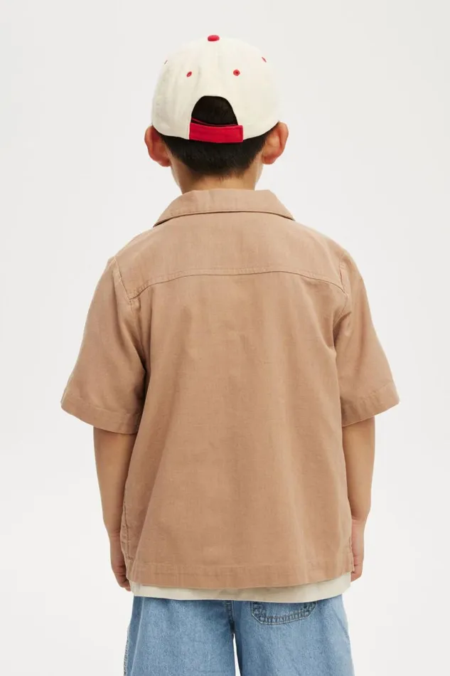 Cabana Short Sleeve Shirt Taupy Brown Boys Cotton On Shirts