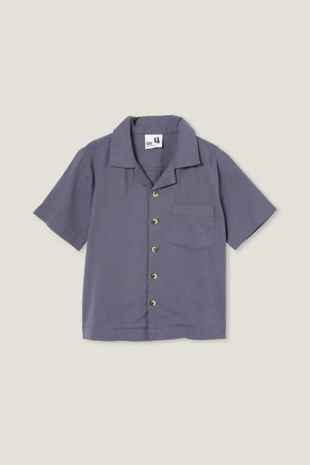 Cabana Short Sleeve Shirt Vintage Navy Boys Cotton On Shirts