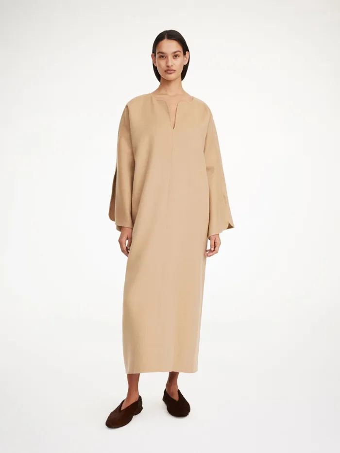 Cais Wool Dress Dark Sand Women By Malene Birger Dresses