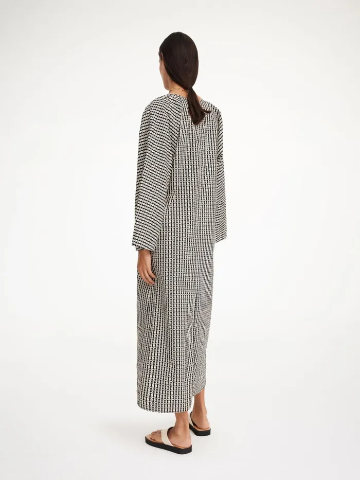 Calynn Organic Cotton Dress Black Monogram Women By Malene Birger Dresses