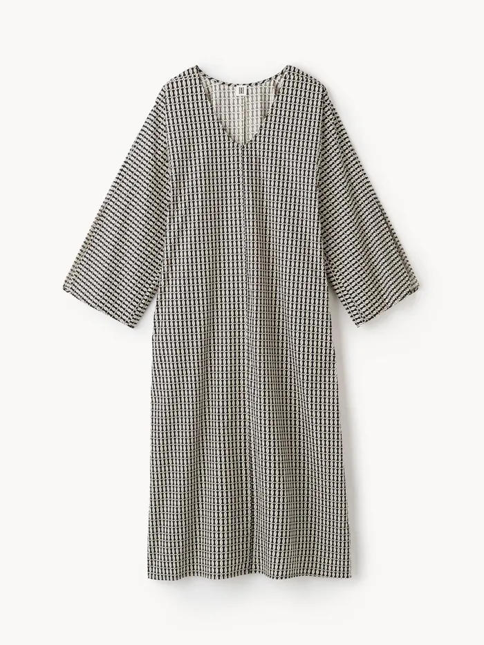 Calynn Organic Cotton Dress Black Monogram Women By Malene Birger Dresses