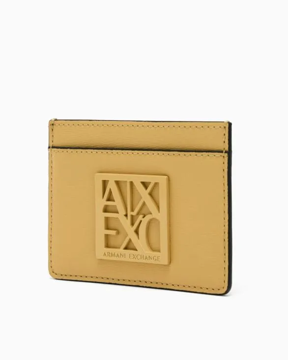 Card Holder With Logo Yellow Women Armani Wallets And Small Leather Goods Card Holder With Logo Yellow Women Armani Wallets And Small Leather Goods