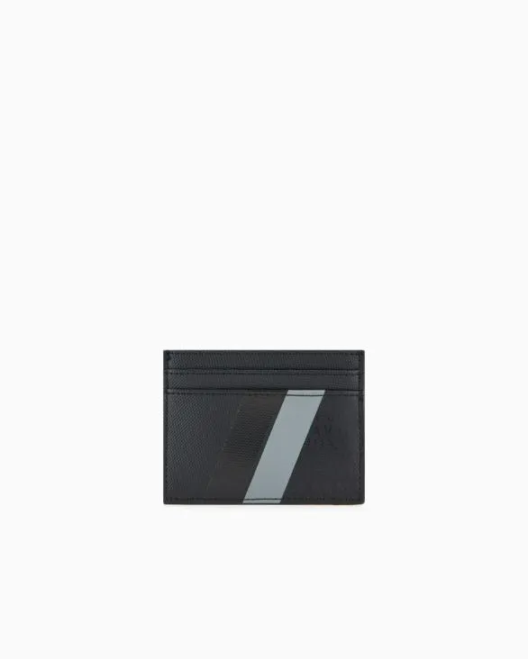 Card Holder With Monogram And Stripes Black Men Armani Wallets And Small Leather Goods Card Holder With Monogram And Stripes Black Men Armani Wallets And Small Leather Goods