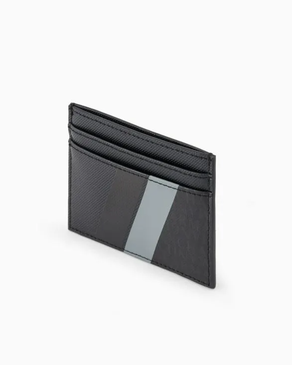 Card Holder With Monogram And Stripes Black Men Armani Wallets And Small Leather Goods Card Holder With Monogram And Stripes Black Men Armani Wallets And Small Leather Goods