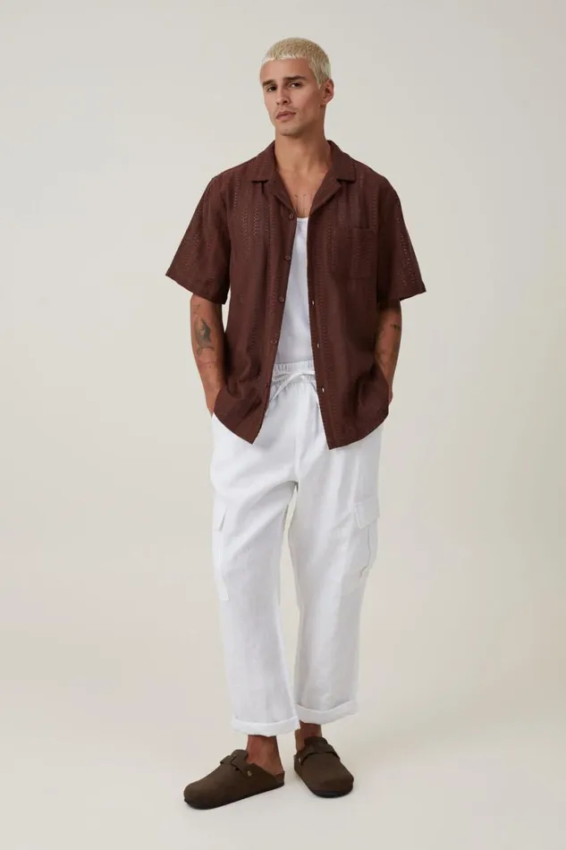 Cargo Linen Pant White Cargo Men Cotton On Pants