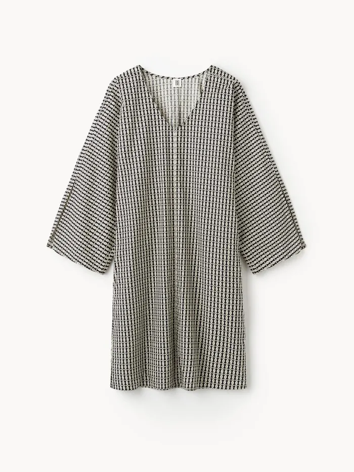 Ceila Organic Cotton Dress Black Monogram Women By Malene Birger Dresses
