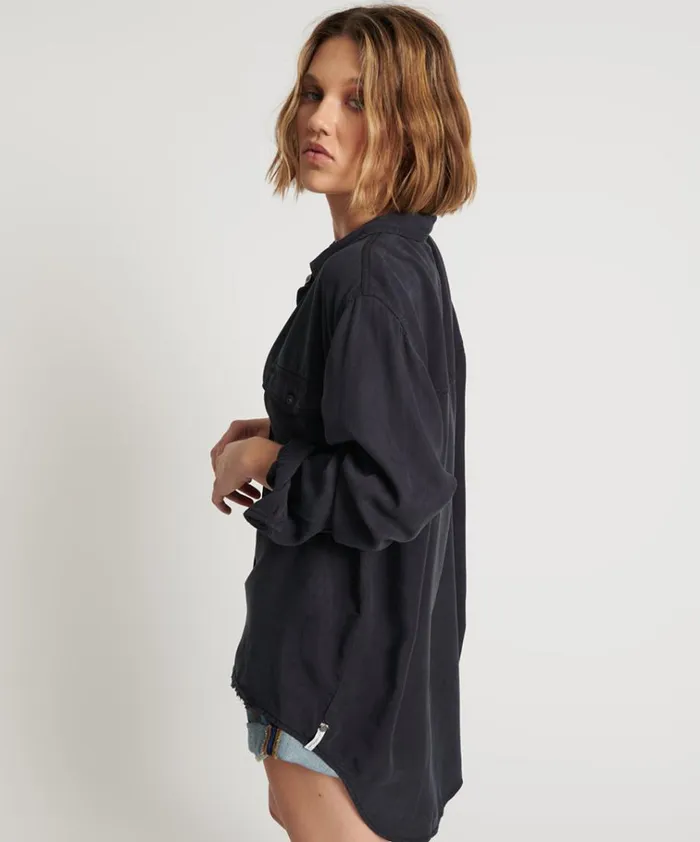 CHARCOAL CUT OFF ORIGINAL LIBERTY SHIRT Women One Teaspoon Shirts
