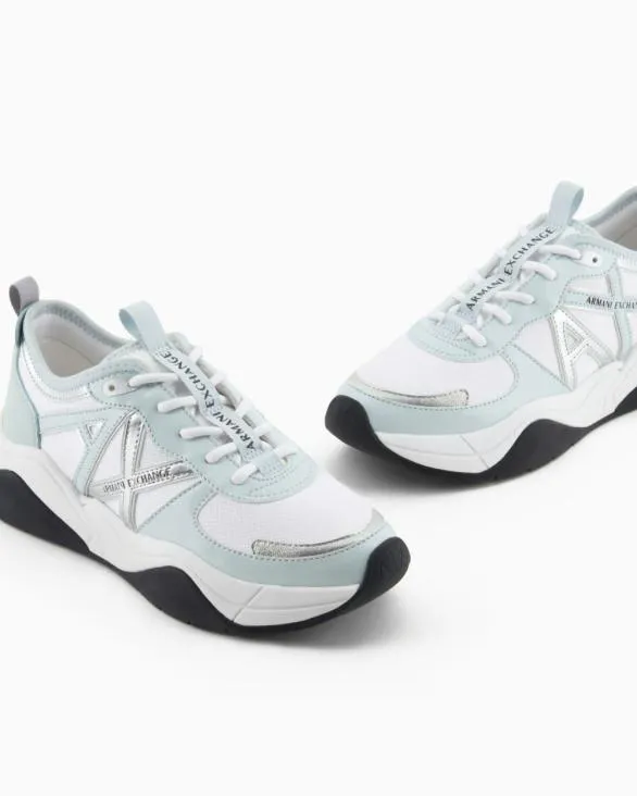 Chunky Sneakers With Logo Lightblue Women Armani Sneakers Chunky Sneakers With Logo Lightblue Women Armani Sneakers